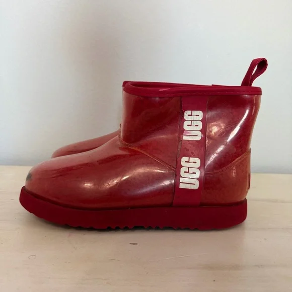 Ugg Red Classic Clear Mini Boots