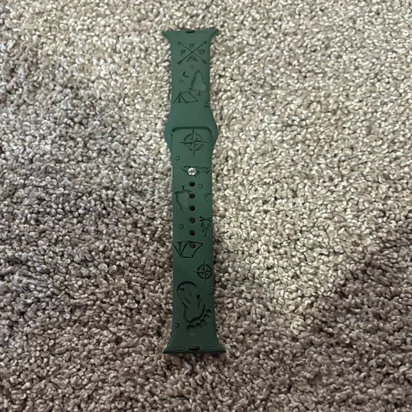 Green Silicone Adventure Pattern Wristband for Smartwatch