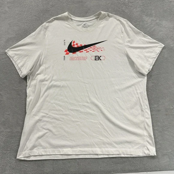 The Nike Tee Dri Fit T Shirt Kipchoge Men's 3XL Tall Running Short Sleeve White