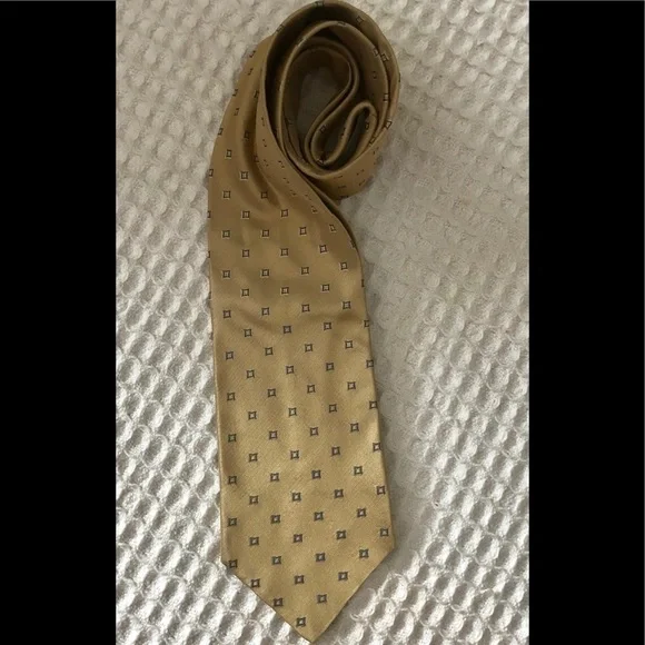 VTG Giorgio Armani Cravatte Silk Gold Wide Necktie Business Designer Luxury