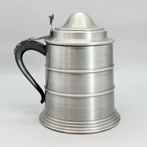 Seymour Mann Imports Pewtertone Pewter Ice Bucket Stein Italy Vintage Lined