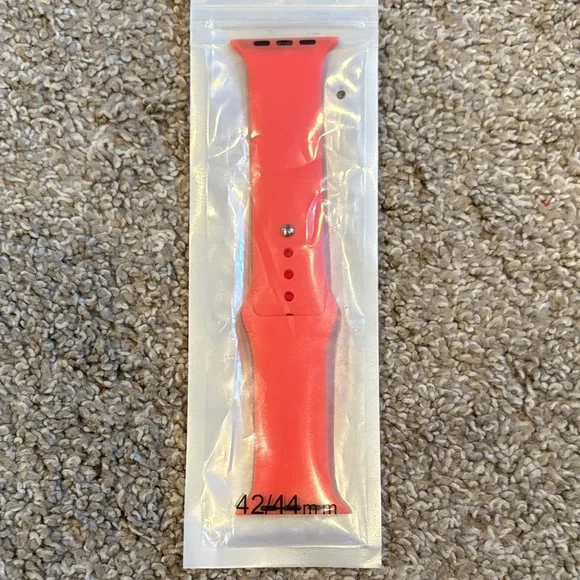 Silicone Replacement Watch Band for 42/44mm Smartwatches - Coral