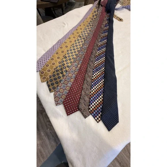Jos A Bank Mens Silk Tie Lot 8 Signature Executive Reserve Neckties Patterned