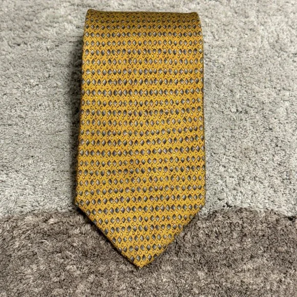 Robert Talbott Gold Geometric Silk Hand Sewn Men's‎ Neck Tie 58 X 4