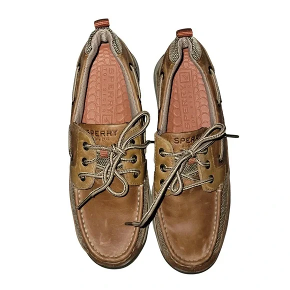 Sperry Top Sider Sea Kite Sport‎ Moc Leather Boat Shoes Mens 8.5M Tan nautical