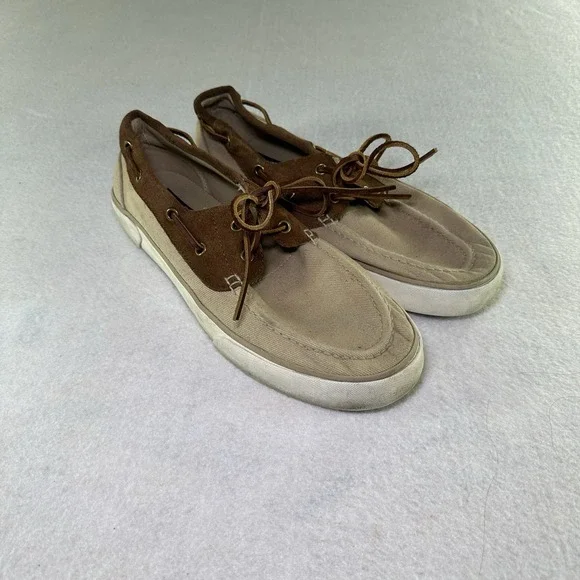 Polo Ralph Lauren Boat Shoes Mens 10.5 D Rylander Beige Leather Lace Up‎