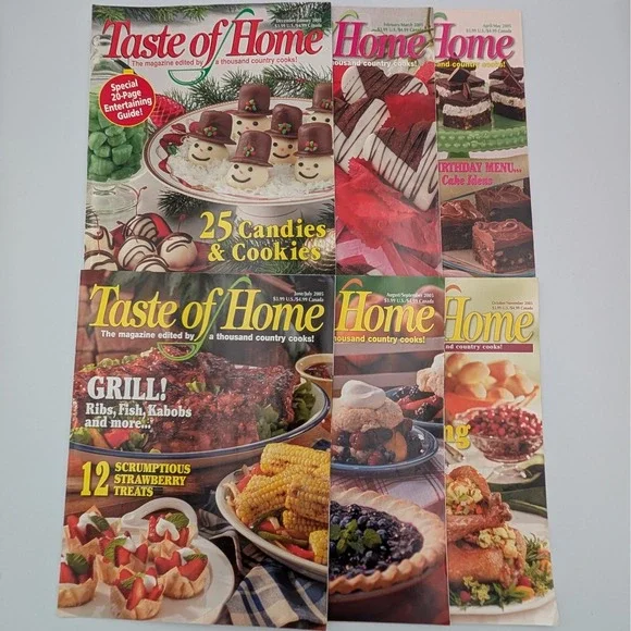 Taste of Home Magazine Lot 2005 Vintage Cooking Recipes Holiday Desserts 6pk