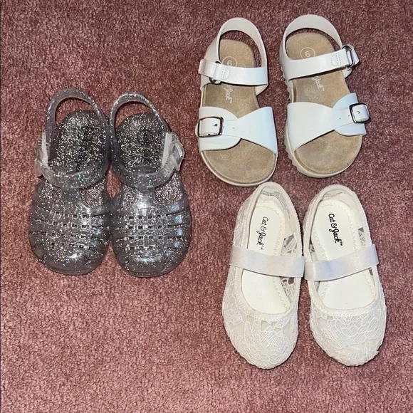 Cat & Jack Kids Sandals and Flats - White, Silver, Cream