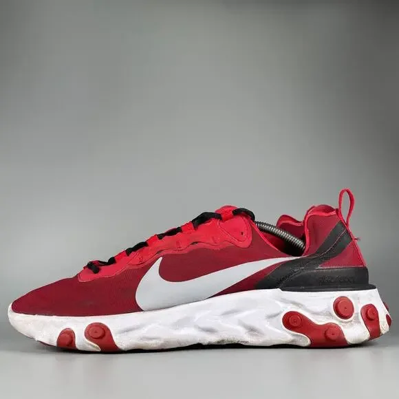 Nike React Element 55 Team Men's Size 13 Red Black Running Sneaker Athletic Shoe