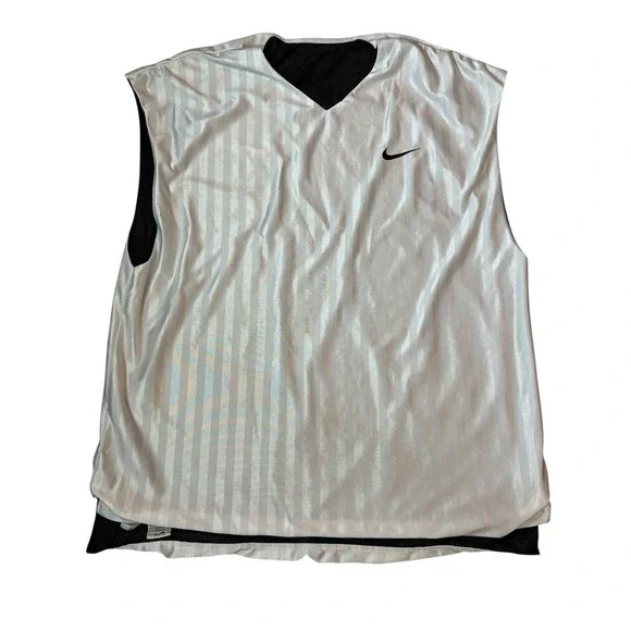 VTG Nike Reversible Mesh Jersey Tank Men XXL‎ White Black Basketball Swoosh 90s
