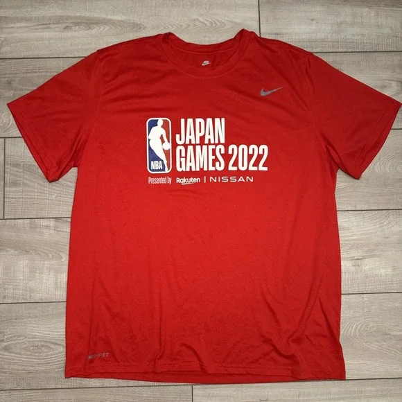 NIKE NBA Global Japan GAMES 2022 LOGO T-SHIRT Tee Men's XXL Red DriFit‎