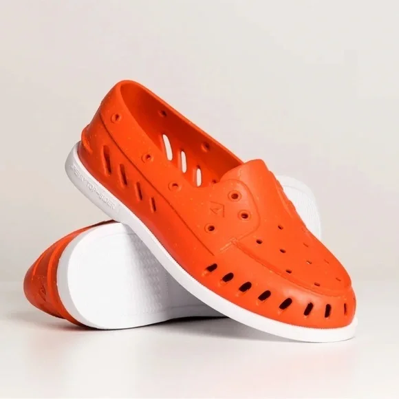 NEW Sperry Men’s Authentic Original Float Speckle Boat Shoes in Orange