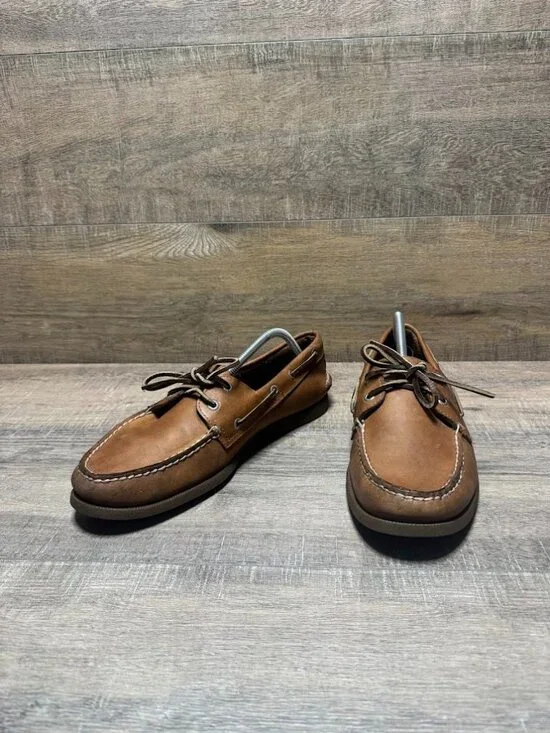 Sperry Authentic Original 2 Eye Brown Leather Boat Shoes Men's Size 11