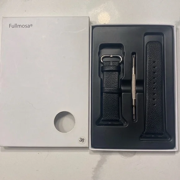 38MM iwatch Black leather wristband (NEW)