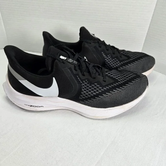 Nike Zoom Winflo Running Shoes Mens Size 13 AQ7497-001 Black White‎ Athletic