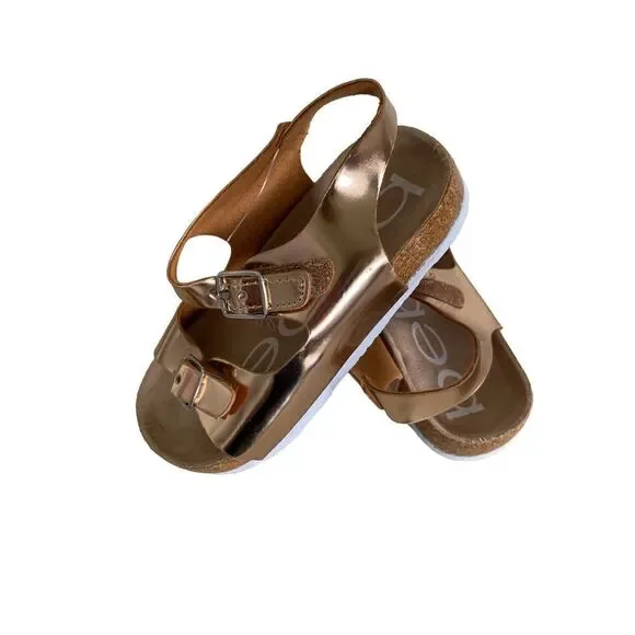 NEW Bebe Birkenstock Style Sandals Rose Gold Copper Metallic ShoesSize 9 NWOT