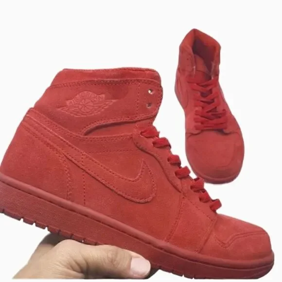 NIKE AIR JORDAN 1 2016 RETRO HIGH TRIPLE GYM RED SUEDE [332550-603] Size 8