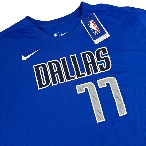 Nike NBA Dallas Mavericks Luka Doncic #77 Jersey T-Shirt Mens XXL Blue NEW