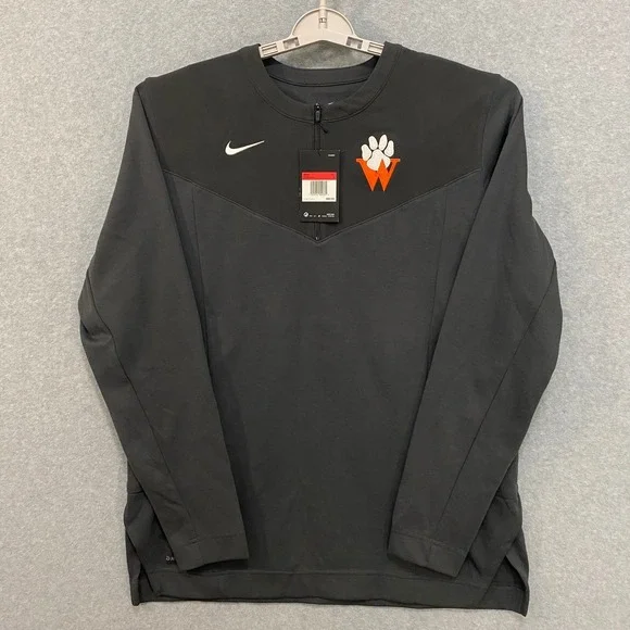 NIKE Woodberry Forest Men's L Black Football Training Long Sleeve 1/4 Zip NWT