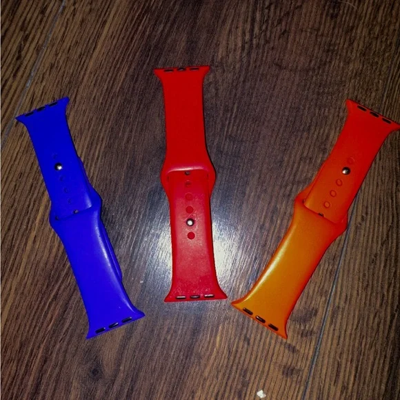 Apple Blue and Red Silicone Wristbands Clips