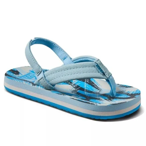 REEF Little Ahi Kids Sandals, Surf Palms, Size Kids 7, NWT