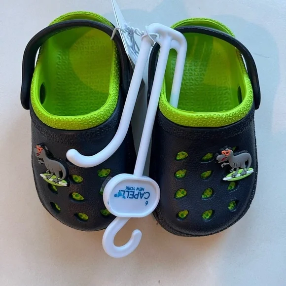 Capelli of New York Blue and Green Kids dinosaur Clogs Crocs