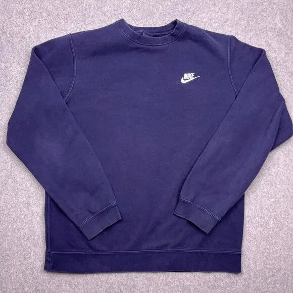 nike sweatshirt blue crew neck long sleeve mens medium