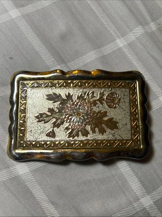 Rockmount Decorative Gold and Bronze Floral Belt Buckle