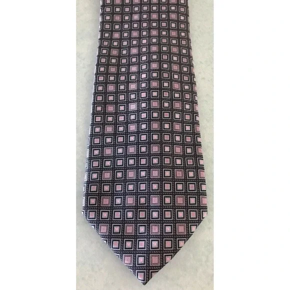 Mens‎ Tie Necktie Martin Alexander Juuan Colours Black Pink Square Pattern New