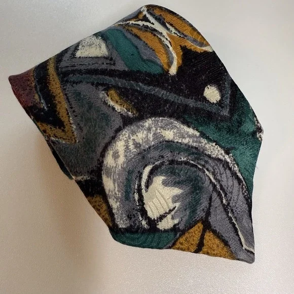 Vtg Screenplay by Martin Wong Mens Tie 100%‎ Silk USA Art Deco 56