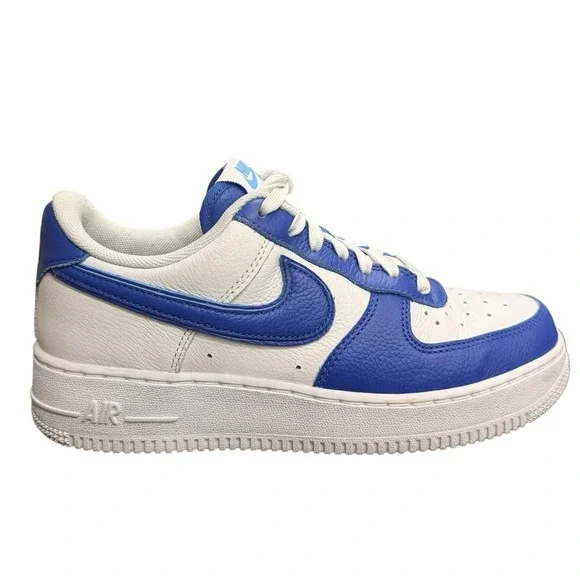 Nike Air Force 1 Low Blue White Leather Sneakers Mens 7.5 Womens 9 Classic AF1