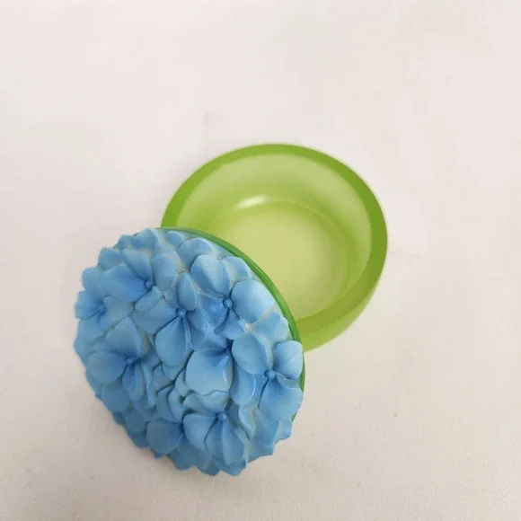 Brand New‎ Ibis and Orchid Trinket Keepsake Box for jewelry Blue Hydrangea 13021