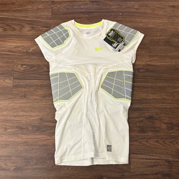 Nike Pro Combat Hyperstrong Compression Football Shirt White Volt XL NWT