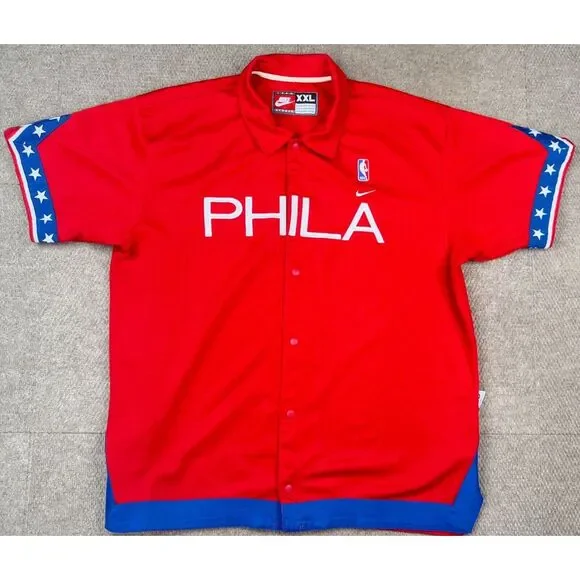 Nike Team Sports Vtg NBA Philadelphia 76ers Warmup Shooting‎ Shirt Size XXL