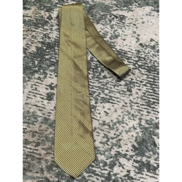 BROOKS BROTHERS MEN'S TIE YELLOW/GEOMETRIC Width: 3.75