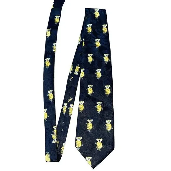 Gold City Koala necktie Handmade Novelty black men's tie unique