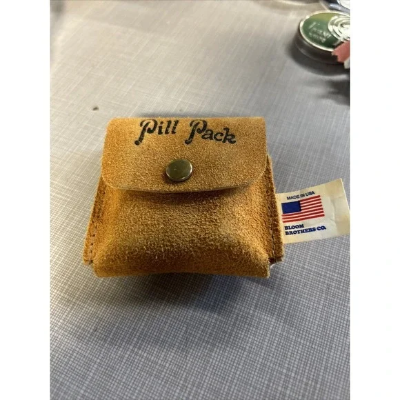 Vintage Leather Pill Pack Three Vials Bloom Brothers Co.