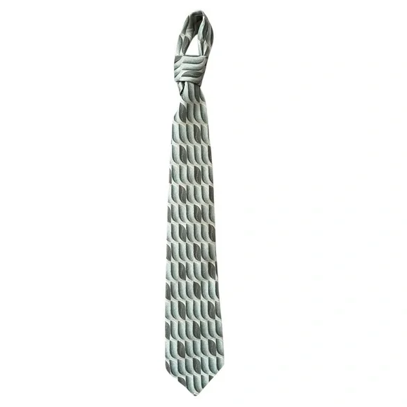 Carlos Devenezia Green Abstract neck Tie 100% Silk mens designer business casual