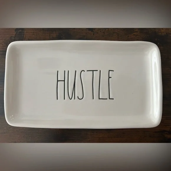 Rae Dunn HUSTLE Tray