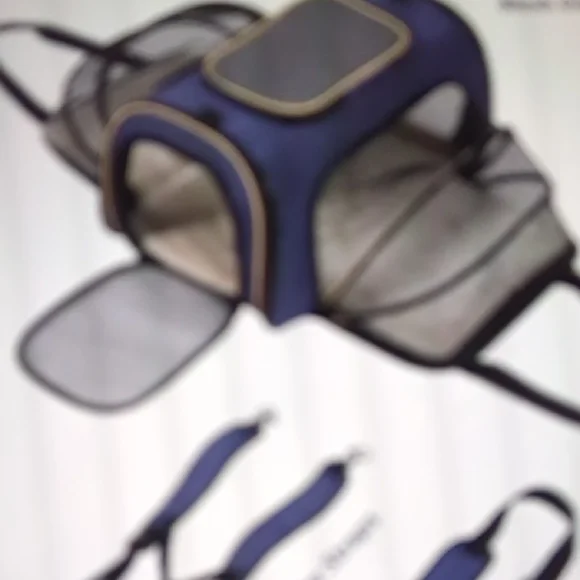 IOKHEIRA Airline Friendly Pet Carrier Small Blue And Black Expendable