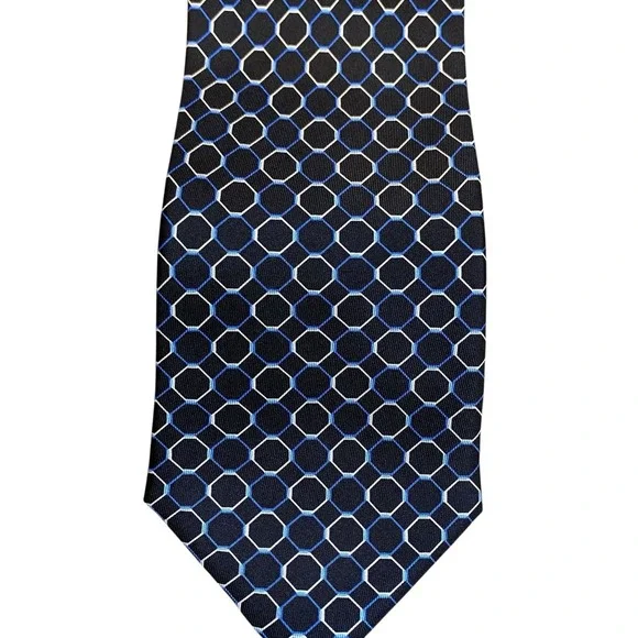 Nautica Silk Tie Men Navy Geometrical Classic Business