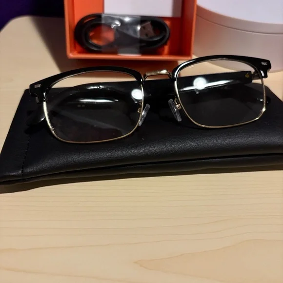 Black and Gold Wearable Smart Glasses