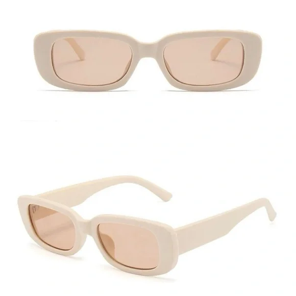 Retro Small Frame Sunglass - Cream
