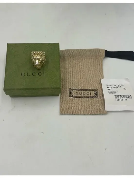 Authentic Unisex Gucci Lionhead motif ring size 8.5 made in Italy