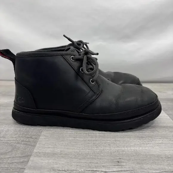 UGG Neumel Weather II Waterproof Black Leather Chukka Boots Size US 11 Men