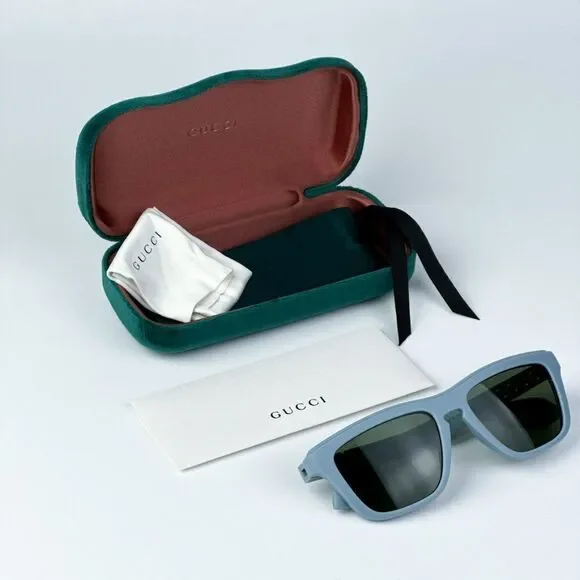 NEW Gucci GG1571S 003 Light Blue Green Unisex Square Sunglasses GG 1571S