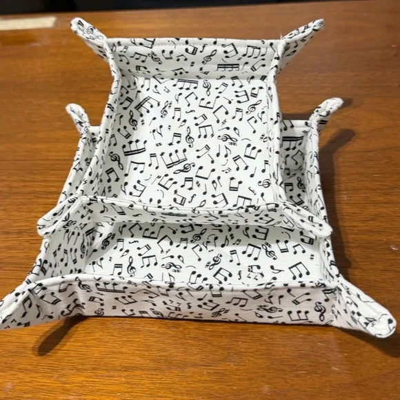 Musical Note Fabric Storage Trays set of 2