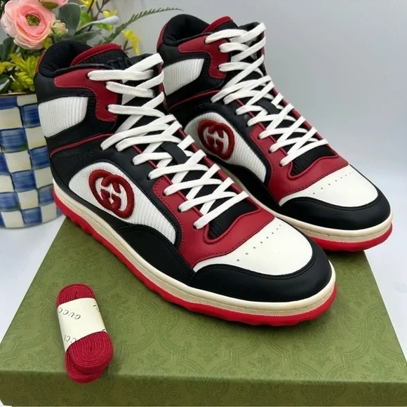 Men’s Gucci Mac 80 high top leather sneaker size 10 made in Italy