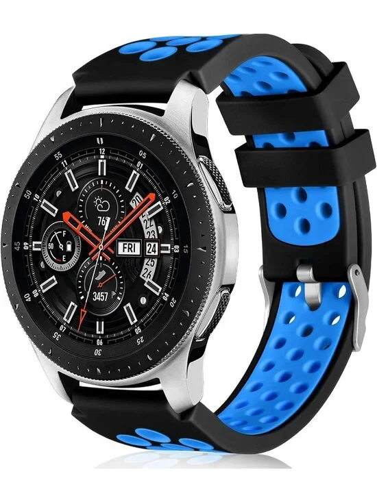Unisex Black Blue Analog Compatible Frontier Soft Silicone Samsung Galaxy Watch