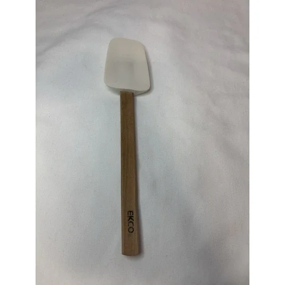 EKCO White Silicone Spatula with Wood Handle